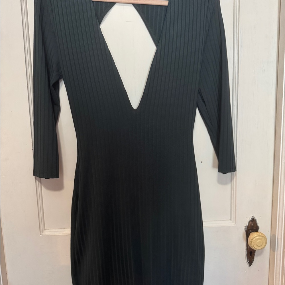 AKIRA Dark Green Backless Dress